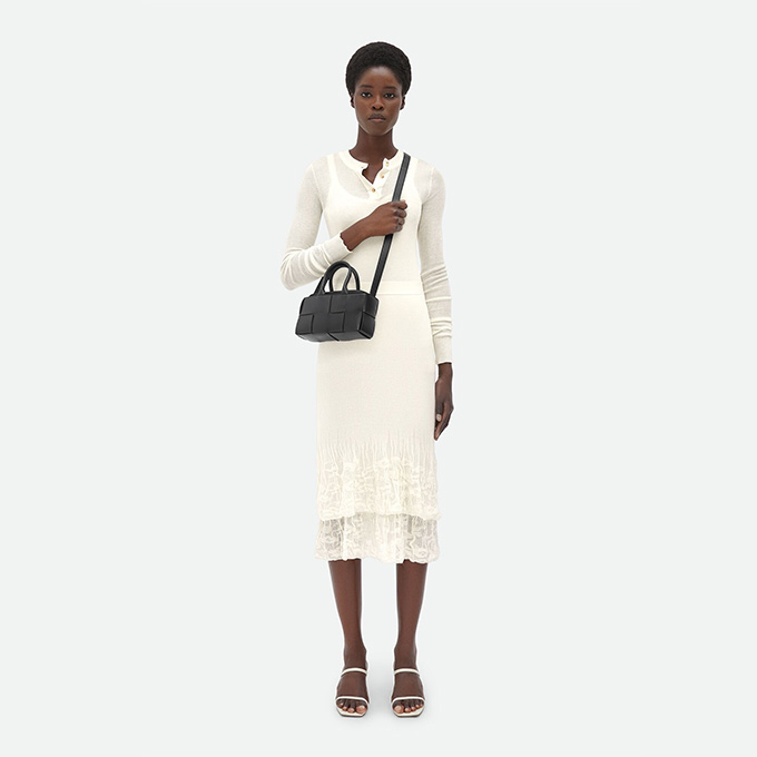 bottega veneta mini east west arco intrecciato leather tote bag #776778
